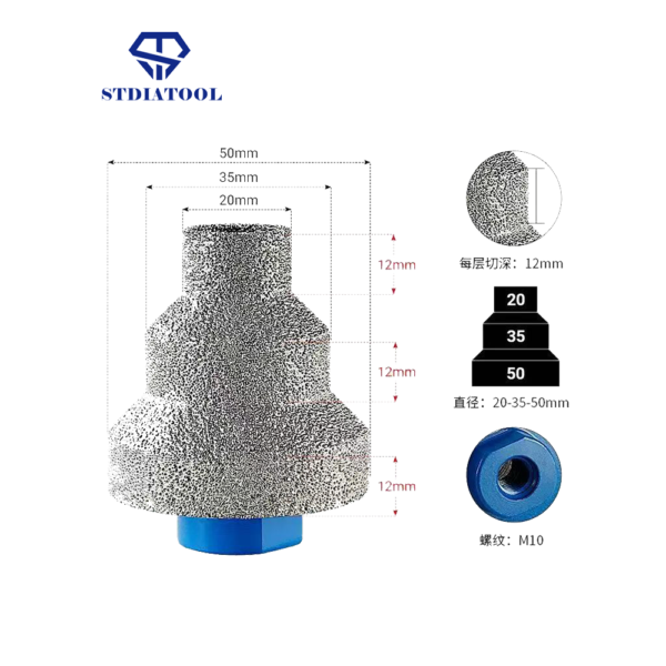 20/35/50mm Pagoda drill hole opener