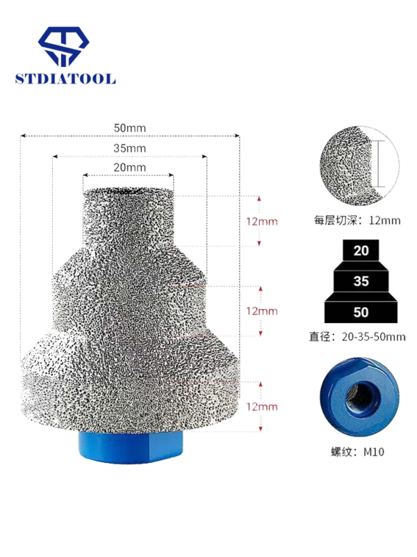 20/35/50mm Pagoda drill hole opener