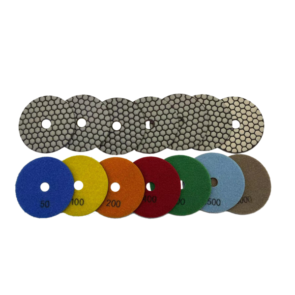 4 inch diamond dry polishing pads-honeycomb shape