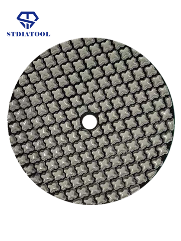 4 inch diamond dry polishing pads-Cold pressed plum blossom shape