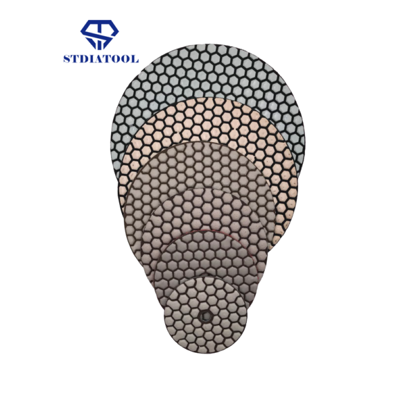 4 inch diamond dry polishing pads-honeycomb shape