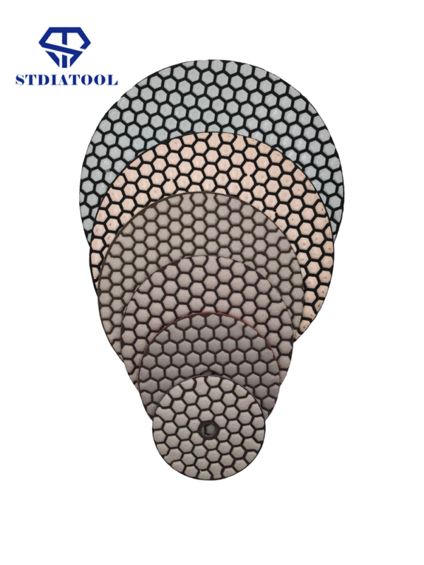 4 inch diamond dry polishing pads-honeycomb shape